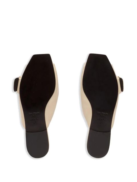 Balmain Anthem flat leather sandals - Neutrals