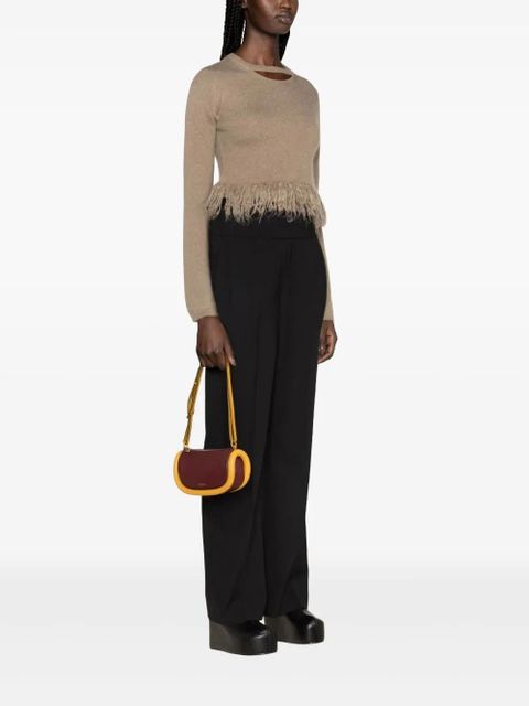 JW Anderson fringed-hem cropped jumper - Brown
