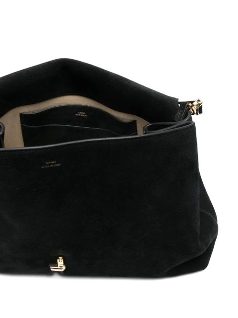 TOTEME T-Lock suede sholder bag - Black