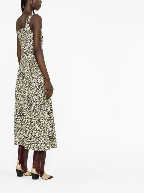 Tory Burch floral-print flared dress - Neutrals