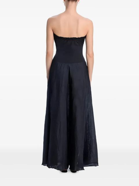 Johanna Ortiz linen-cotton blend maxi A-line skirt - Black - zdjęcie produktu nr 2