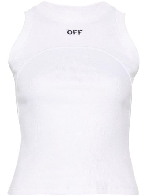 Off-White embroidered-logo ribbed tank top