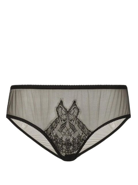 Dolce & Gabbana tulle-lace overlay briefs - Black - zdjęcie produktu nr 1
