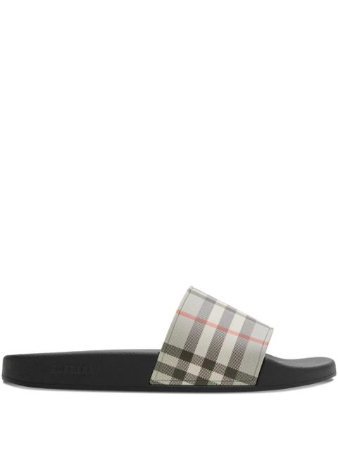 Burberry checked slides - Neutrals - zdjęcie produktu nr 1