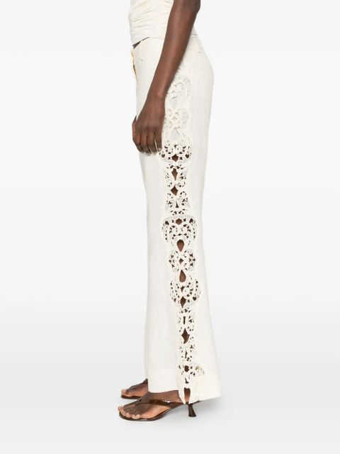ZIMMERMANN Awaken embroidered trousers - Neutrals