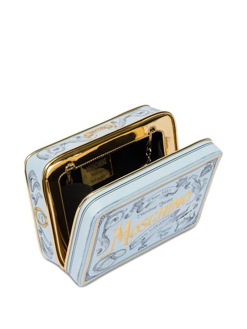 Moschino logo-embossed clutch - Blue