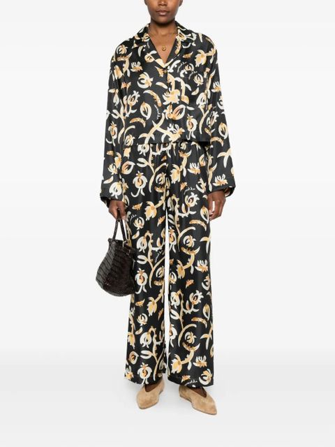 Nanushka elastic-waist floral-print straight trousers - Black - zdjęcie produktu nr 2