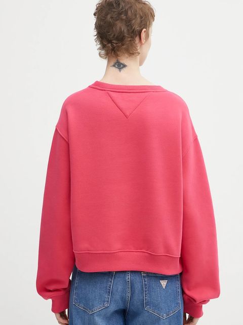 Tommy Jeans bluza damska kolor czerwony gładka DW0DW21961