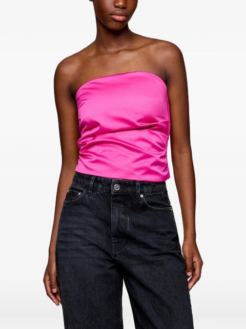 GANNI ruched bandeau top - Pink