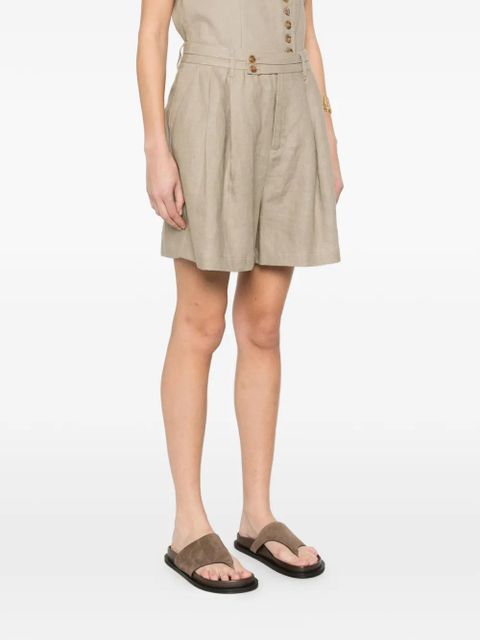 Eleh button pleated shorts - Neutrals