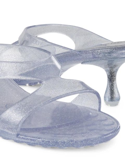 Jimmy Choo Jelly Drop glitter-detail mules - Silver
