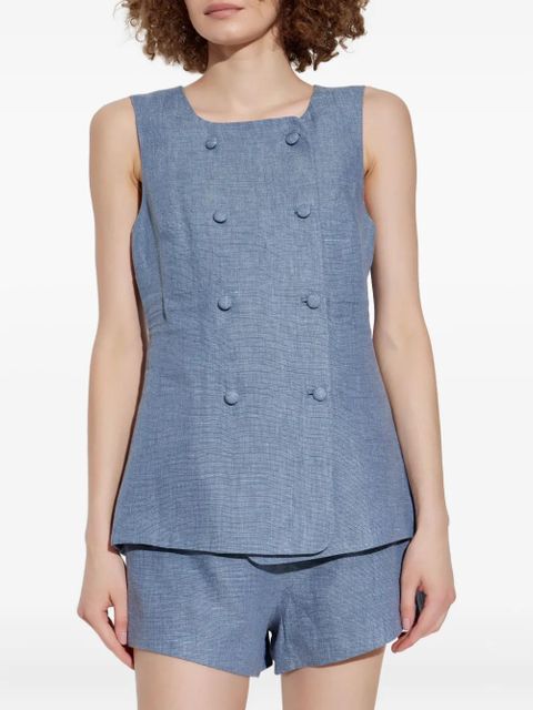 Posse double-breasted sleeveless waistcoat - Blue - zdjęcie produktu nr 2