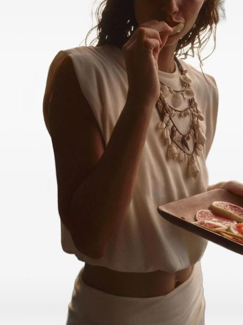 Johanna Ortiz Muraya cropped T-shirt - Neutrals