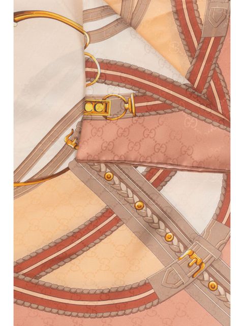 Gucci Horsebit-print silk scarf - Pink