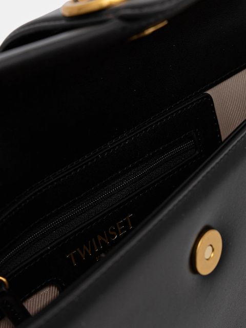 Twinset torebka skórzana kolor czarny 252TD836A