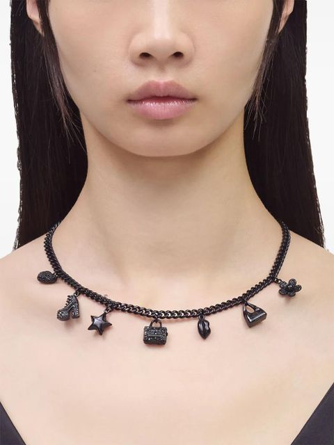 Marc Jacobs The Mini Icon Pave-charm necklace - Black