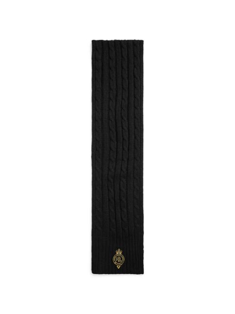 Lauren Ralph Lauren cable-knit scarf - Black - zdjęcie produktu nr 1