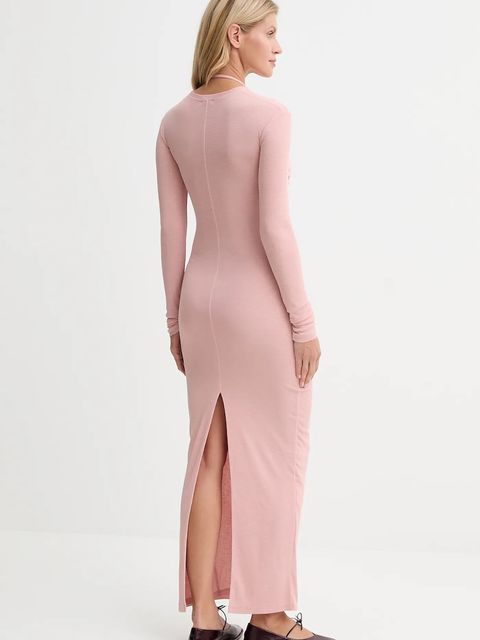 Nanushka sukienka kolor różowy maxi dopasowana NW25PFDR07931