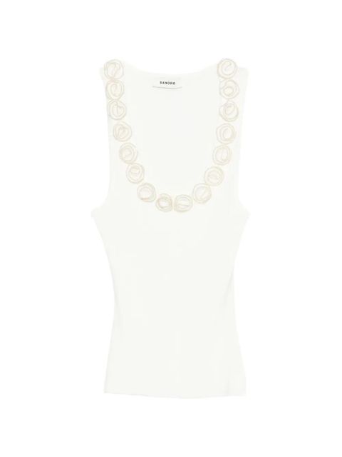 SANDRO floral-appliqué top - White - zdjęcie produktu nr 1