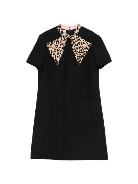Valentino Garavani leopard-bow mini dress - Black - zdjęcie produktu nr 1