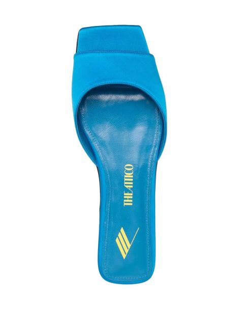 The Attico satin flat slides - Blue