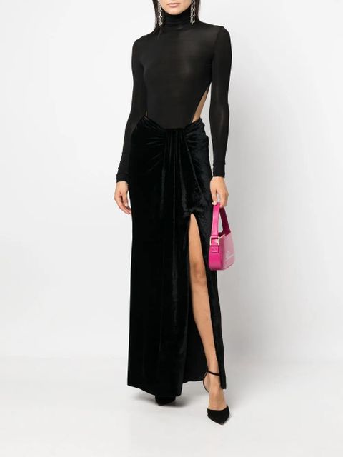 Blumarine slit-detail ankle-length skirt - Black - zdjęcie produktu nr 2