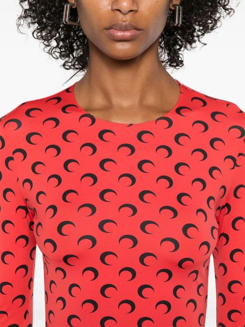 Marine Serre Moonogram-pattern top - Red