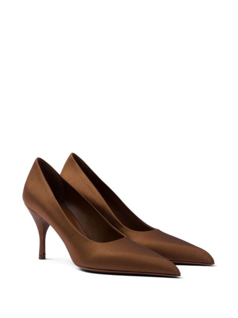 Prada 85mm satin pumps - Brown