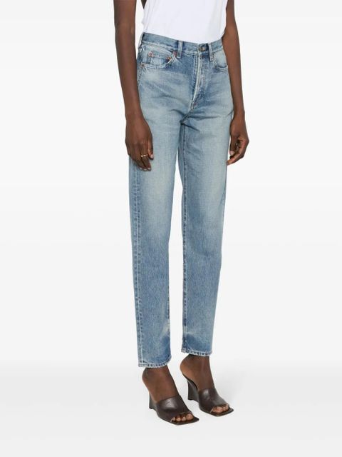 Saint Laurent distressed high-waisted jeans - Blue