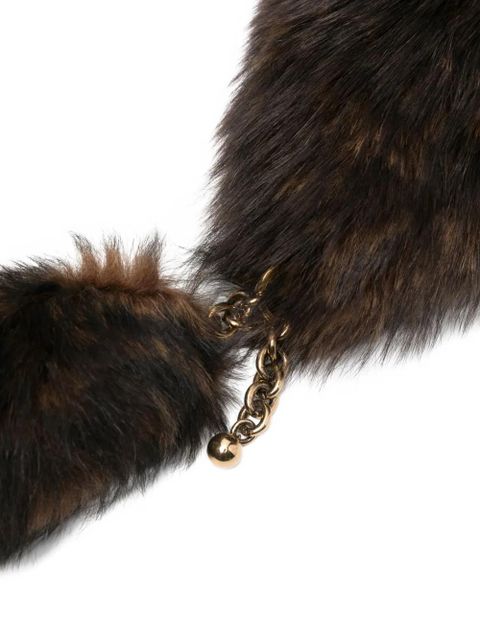 Chloé lamb-fur chain-embellished scarf - Brown - zdjęcie produktu nr 2