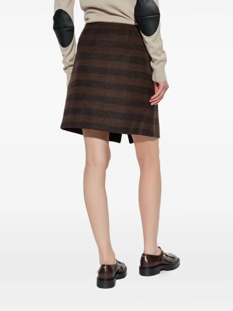MM6 Maison Margiela asymmetric striped miniskirt - Brown