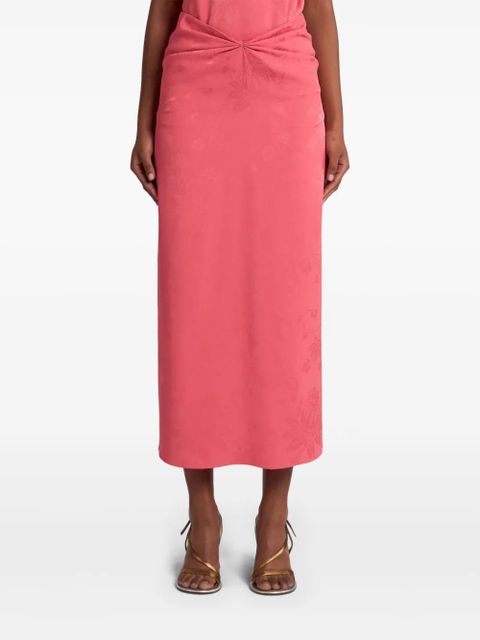 ETRO floral-jacquard midi skirt - Pink