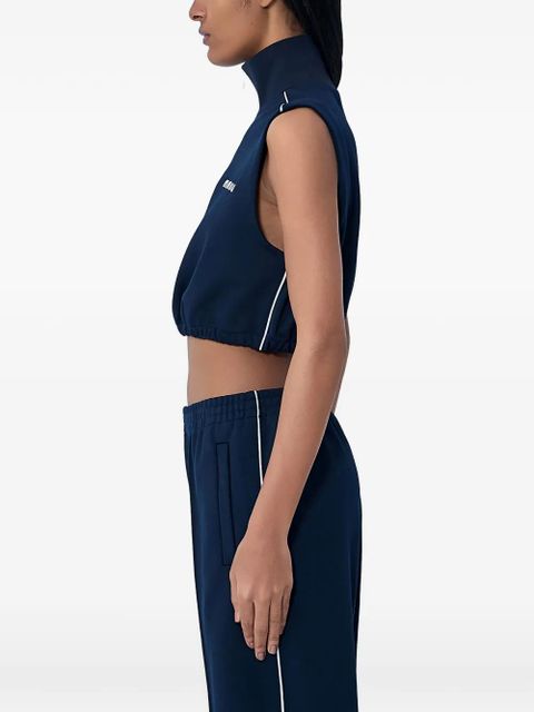 Miu Miu high-neck zip-up crop top - Blue - zdjęcie produktu nr 2