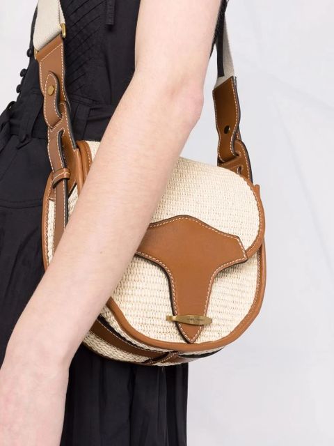 ISABEL MARANT Botsy leather-trim crossbody bag - Neutrals