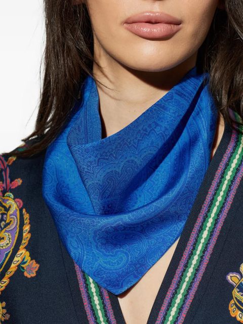 ETRO paisley button scarf - Blue
