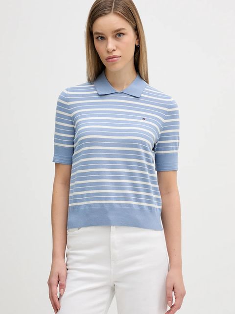 Tommy Hilfiger sweter damski kolor niebieski WW0WW47622 - zdjęcie produktu nr 1