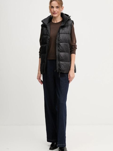 Pepe Jeans bezrękawnik kolor czarny zimowy PL4024359