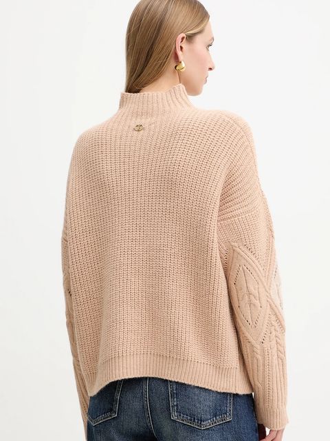 Twinset sweter z dodatkiem wełny damski z golfem 252TT3290 - zdjęcie produktu nr 2