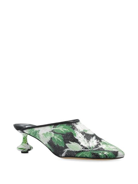 LOEWE 45mm floral-print mules - Black - zdjęcie produktu nr 2