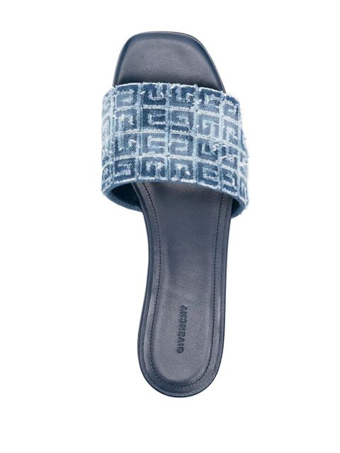 Givenchy 4G-monogram distressed slides - Blue