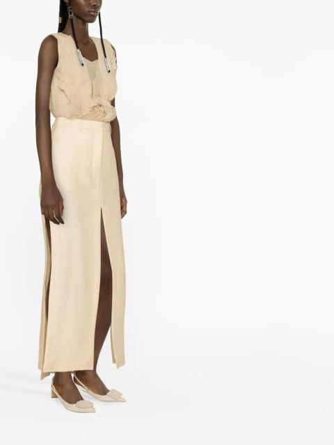 Lanvin A-line slit maxi skirt - Neutrals