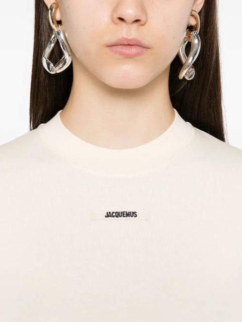 Jacquemus logo-plaque cotton T-shirt - Neutrals