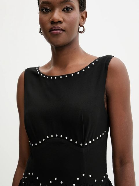 Never Fully Dressed sukienka kolor czarny maxi rozkloszowana NFDDR2813