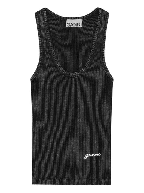 GANNI ribbed tank top - Black - zdjęcie produktu nr 1