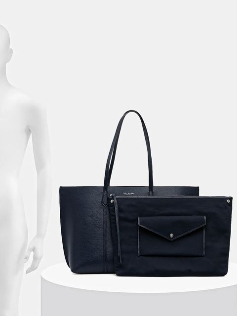 Tory Burch torebka skórzana Perry kolor granatowy 169476-498