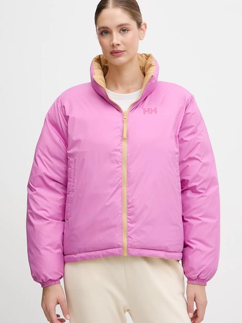 Helly Hansen kurtka dwustronna YU 23 REVERSIBLE PUFFER damska kolor żółty zimowa oversize 54061 - zdjęcie produktu nr 1