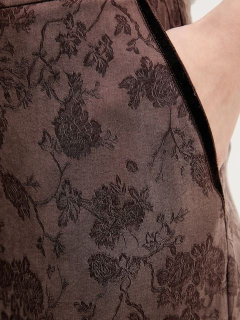 Hoss Intropia spodnie damskie kolor brązowy proste high waist 6542835