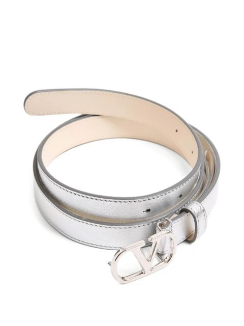 Valentino Garavani V-logo signature laminated belt - Silver