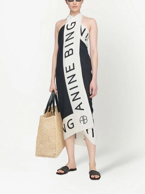 ANINE BING Praia logo-print sarong - Black - zdjęcie produktu nr 2