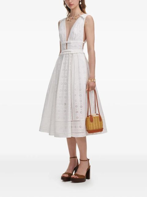 Self-Portrait cotton dress - White - zdjęcie produktu nr 2